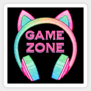 Game Zone Cat Ear Headphones - Girl Gamer Sticker